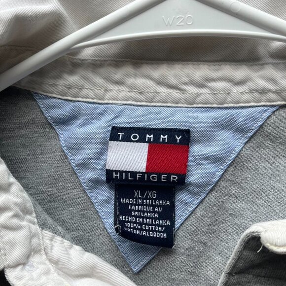 Vintage 90s Tommy Hilfiger Gray Long Sleeve Button-Down Shirt XL – Collared - Picture 4 of 4